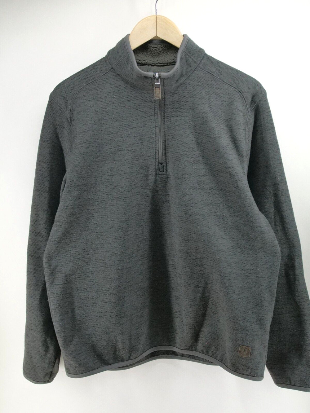 GH Bass Co Sweater Mens M Green 1/4 Zip Fleece Hiking Lightweight Casual